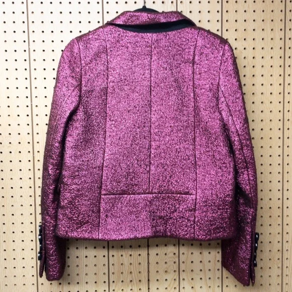 MARC JACOBS Metallic Pink Boucle Silk Wool Jacket - Picture 5 of 10